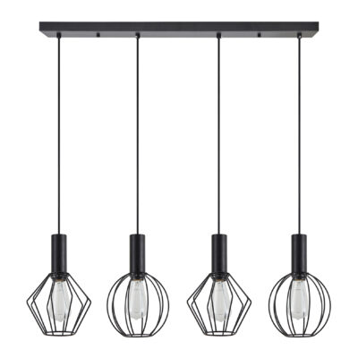 77-8907 SE21-BL-4-4BL-GR12 ADEPT FLEX Black Pendant Black Metal Grid+ HOMELIGHTING