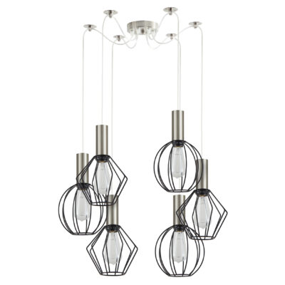 77-8923 SE21-NM-4-BL6-GR12 ADEPT FLEX Nickel Matt Pendant Black Metal Grid+ HOMELIGHTING