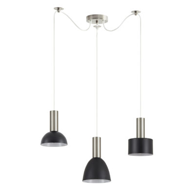 77-8929 SE21-NM-4-BL3-MS12 ADEPT FLEX Nickel Matt Pendant Black Metal Shade+ HOMELIGHTING