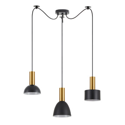 77-8944 SE21-GM-4-BL3-MS12 ADEPT FLEX Gold Matt Pendant Black Metal Shade+ HOMELIGHTING