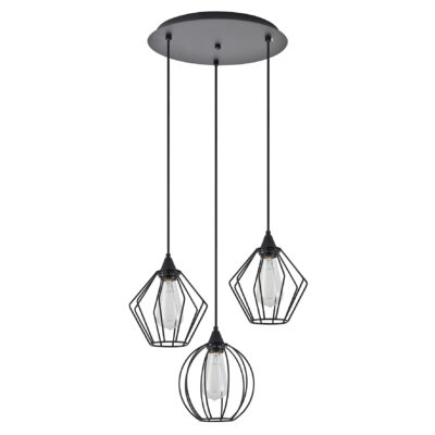 77-8950 SE21-BL-B10-3BL-GR12 ADEPT FLEX Black Metal Grid Pendant+ HOMELIGHTING