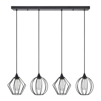 77-8952 SE21-BL-B10-4BL-GR12 ADEPT FLEX Black Metal Grid Pendant+ HOMELIGHTING