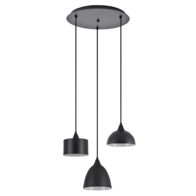 77-8955 SE21-BL-B10-3BL-MS123 ADEPT FLEX Black Metal Shade Pendant+ HOMELIGHTING