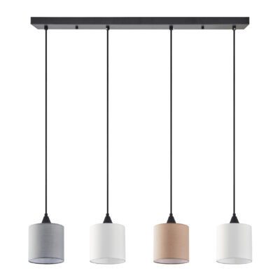 77-8962 SE21-BL-B10-4BL-SH123 ADEPT FLEX White, Grey, Brown Fabric Shade Pendant+ HOMELIGHTING