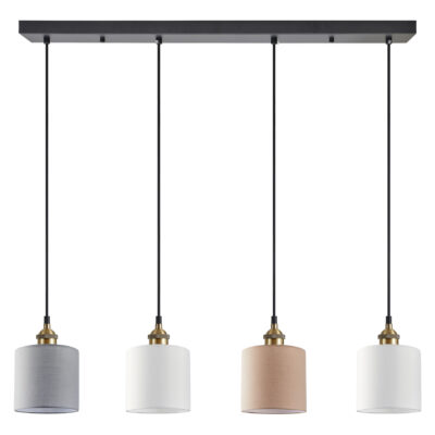 77-9033 SE21-BR-10-4BL-SH123 MAGNUM FLEX White, Grey ,Brown Shade Pendant+ HOMELIGHTING