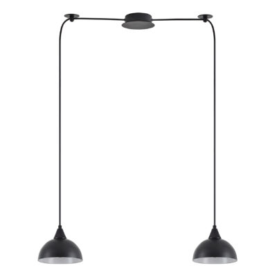 77-9052 SE21-BL-B10-BL2-MS3 ADEPT PENDANT Black Metal Shade + HOMELIGHTING