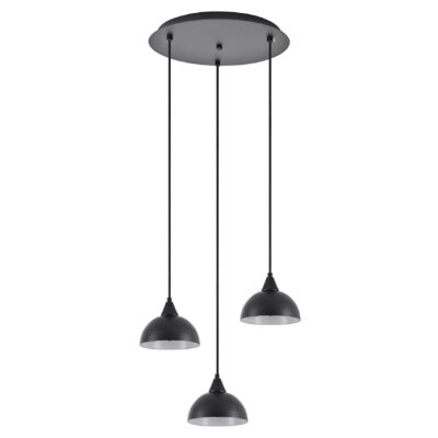 77-9055 SE21-BL-B10-3BL-MS3 ADEPT PENDANT Black Metal Shade + HOMELIGHTING