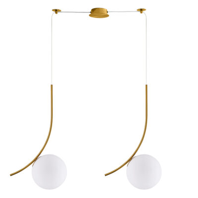 77-9064 SE21-GM2-40 SCEPTRE GOLD MATT PENDANT OPAL GLASS+ HOMELIGHTING