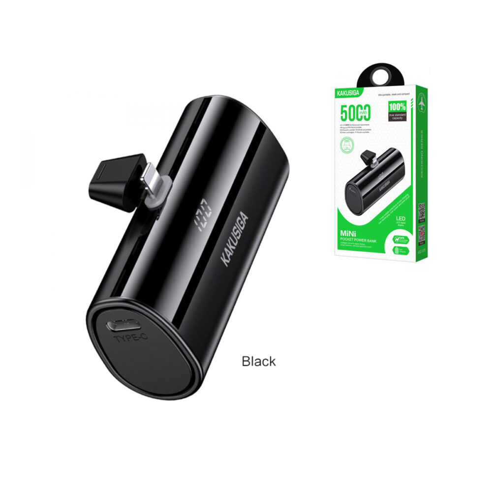 KSC-1075/BLACK/LT POWERBANK LIGHTNING 5.000mAh ΜΑΥΡΟ