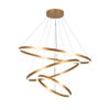 Inlight Κρεμαστό φωτιστικό LED 100W 3CCT (by switch on base) D:60cm (6095-A-Golden)