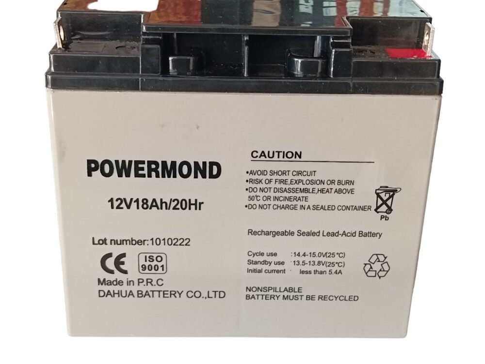 Μπαταρία 12V/ 18AH POWERMOND Επαναφορτιζόμενη Μολύβδου με ακροδέκτες βίδες