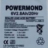 Μπαταρία 6V 2.8Ah POWERMOND Επαναφορτιζόμενη Μολύβδου