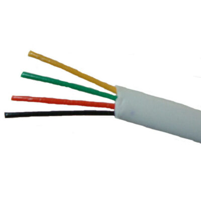 ANGA ST-T401 (100μ) Καλώδιο τηλεφώνου πλακέ τετραπλό σε Λευκό χρώμα CCA/PVC