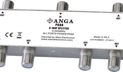 ANGA PS06 Splitter 6 Εξόδων 5-2400MHz Με διέλευση τάσης