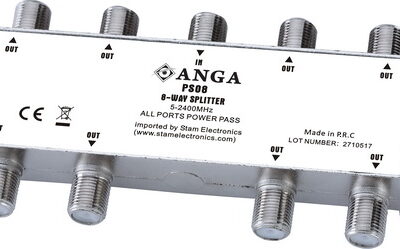 ANGA PS08 Splitter 8 Εξόδων 5-2400MHz Με διέλευση τάσης