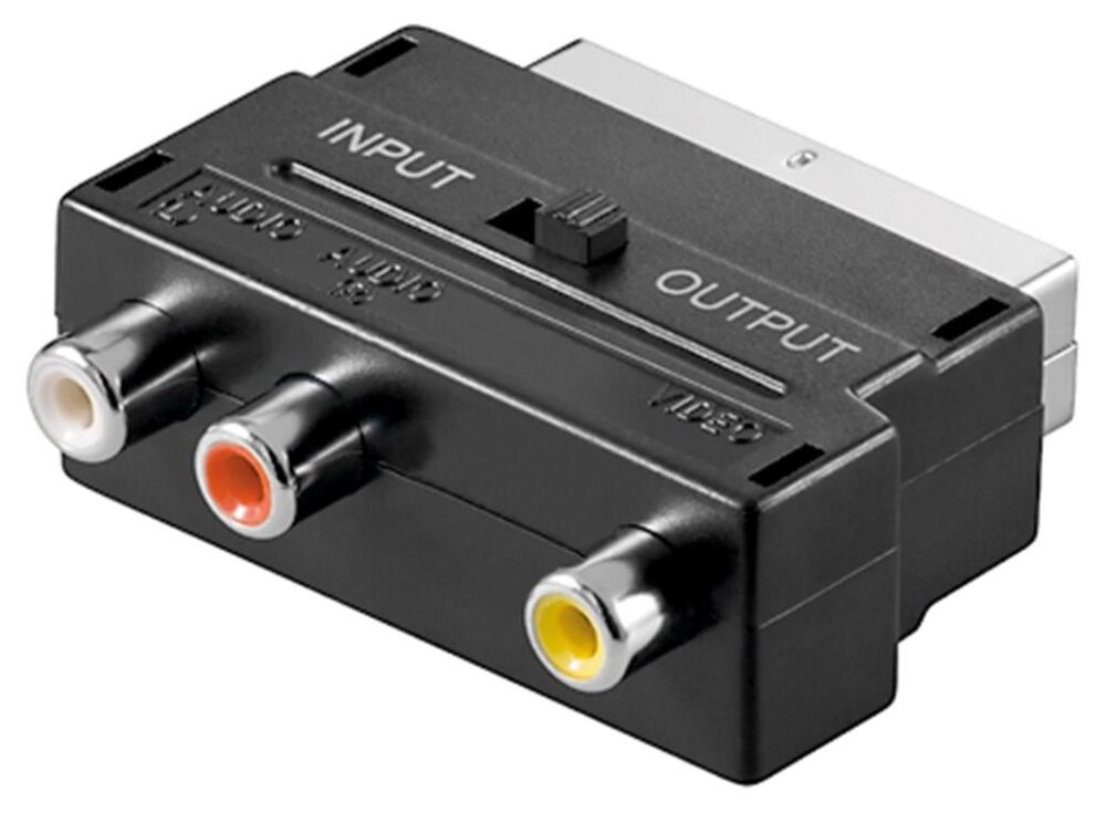 Adapter SCART αρσ. σε 3 RCA θηλ. Με διακόπτη In / Out