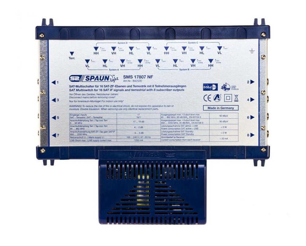 842500 SPAUN SMS17807NF Πολυδιακόπτης για 8 εξόδους