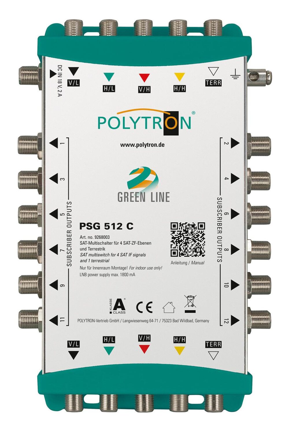 PSG 512 C  Επεκτεινόμενος Πολυδιακόπτης 5/ 12 (1 Δορυφόρος+Επίγειο-12 Εξόδους)POLYTRON