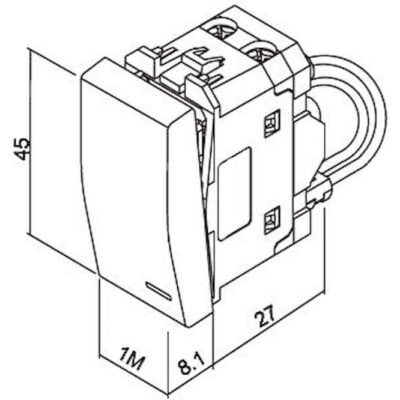 730202S Διακόπτης απλός με ενδεικτική λυχνία 1 θέσης Ιβουάρ 10ΑΧ 250V GEYER