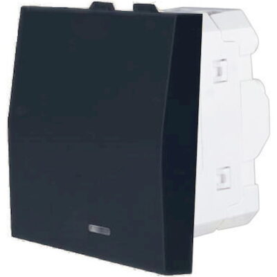 734605S Μεσαίος Α/Ρ με ενδεικτική 2 θέσεων Μαύρος 10ΑΧ 250V GEYER