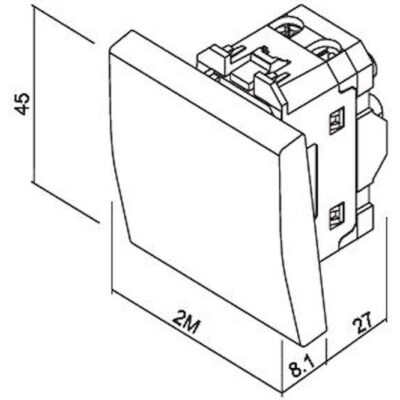 736101S Μπουτόν 2 θέσεων Λευκό 10ΑΧ250V GEYER