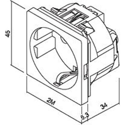 740508S Πρίζα σουκο 2 θέσεων Μαύρη 2Ρ+Ε 16Α 250V GEYER