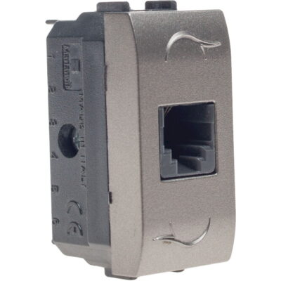 7764.4.H Μηχανισμός πρίζας τηλεφώνου RJ11 σατινέ GEYER