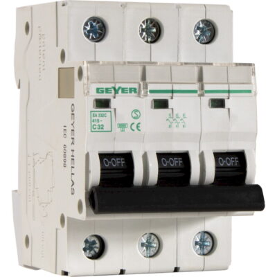 EA332C Αυτόματη ασφάλεια 3P C 32A 6kA GEYER