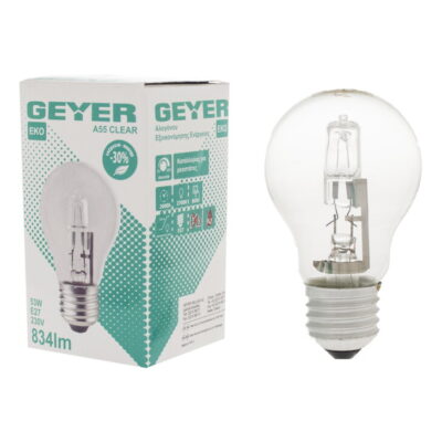 FACL2753 Λάμπα Αλογόνου Κλασσική Α55 53W E27 2700Κ 834lm GEYER