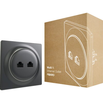 FGWEEU-021-8 FIBARO Χωνευτή πρίζα Ethernet (Ανθρακί) - Σειρά Walli GEYER