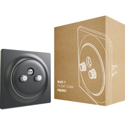 FGWTFEU-021-8 FIBARO Χωνευτή πρίζα TV-SAT (Ανθρακί) - Σειρά Walli GEYER