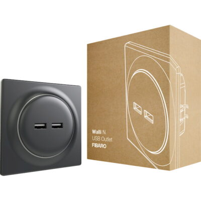FGWU-021-8 FIBARO Χωνευτή πρίζα USB (Ανθρακί) - Σειρά Walli GEYER