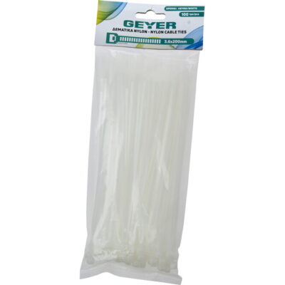G3.6CT200W Δεματικά 3.6x200mm λευκά (100τμχ) GEYER