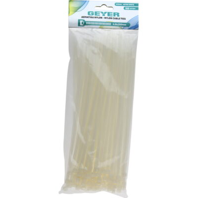 G4.8CT250W Δεματικά 4.8x250mm λευκά (100τμχ) GEYER