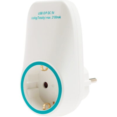 GES-156 Πριζάκι σούκο με 2 θύρες USB GEYER