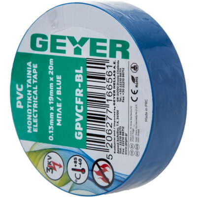 GPVCFR-BL Μον.ταινία PVC 0.13mmx19mmx20m μπλε GEYER