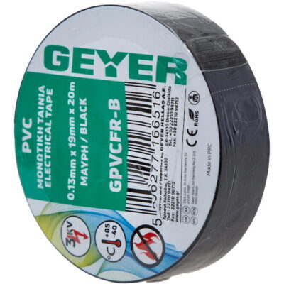 GPVCFR-B Μον.ταινία PVC 0.13mmx19mmx20m μαύρη GEYER
