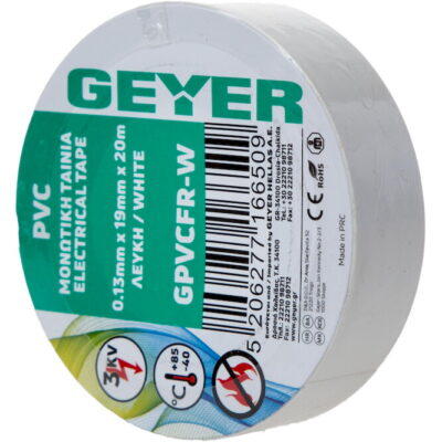 GPVCFR-W Μον.ταινία PVC 0.13mmx19mmx20m λευκή GEYER