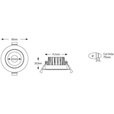 LDLC751060W Φωτιστικό LED Downlight 10W 4000Κ 1000lm 60° IP65 GEYER
