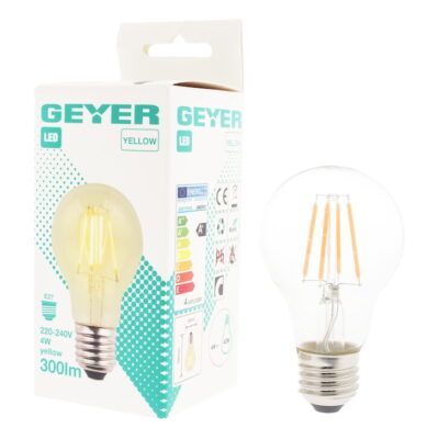 LFA274-Y Λάμπα LED Color A60 4W E27 κίτρινo 300lm GEYER