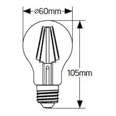 LFAW276D Λάμπα LED Κλασική Filament A60 6W E27 2700K 600lm dim GEYER