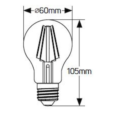 LFAW278 Λάμπα LED Κλασική Filament A60 8W E27 2700K 1055lm GEYER