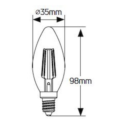 LFCC144D Λάμπα LED Κερί Filament C35 4W E14 4000K 380lm dim GEYER