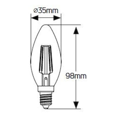 LFCSC144 Λάμπα LED Κερί Filament matt C35 4W E14 4000K 400lm GEYER
