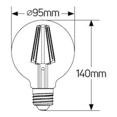 LFG95NC2712 Λάμπα LED Γλόμπος Filament G95 12W E27 4000K 1521lm GEYER