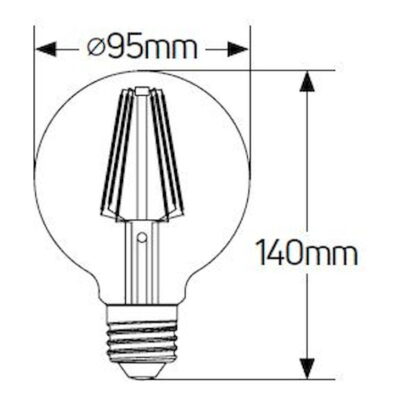 LFGNSW275 Λάμπα LED Γλόμπος Filament matt G95 5W E27 2700K 550lm GEYER
