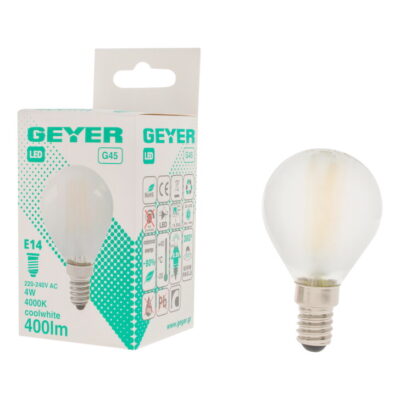 LFGSC144 Λάμπα LED Σφαιρική Filament matt G45 4W E14 4000K 400lm GEYER