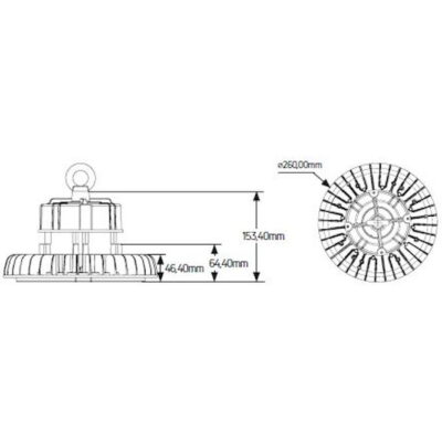 LHB200DSG60 Καμπάνα LED Highbay Premium 200W 6500K 26000lm 60°IP65 GEYER