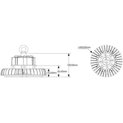 LHB60DSG60 Καμπάνα LED Highbay Premium 60W 6500K 7800lm 60° IP65 GEYER