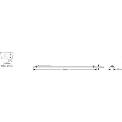 LLRT-1.2WD Φωτιστικό LED Line 40W 3000K 4000lm 1.2m γκρι GEYER